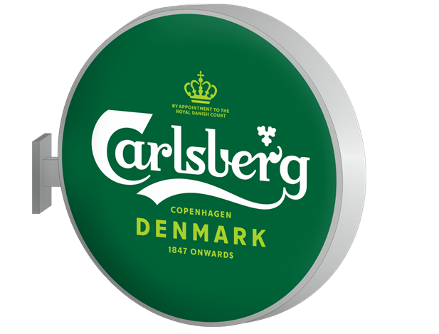 Carlsberg udendørs LED lysskilt - Ø65 cm