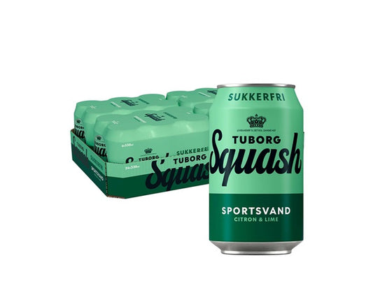 Tuborg Squash Sportsvand Sukkerfri 33 cl, 24 stk (kopi)