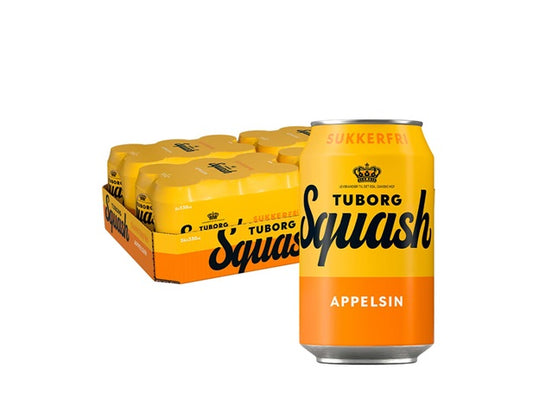Tuborg Squash Sportsvand Sukkerfri 33 cl, 24 stk