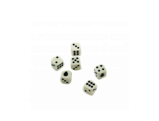 6 terninger med urmager