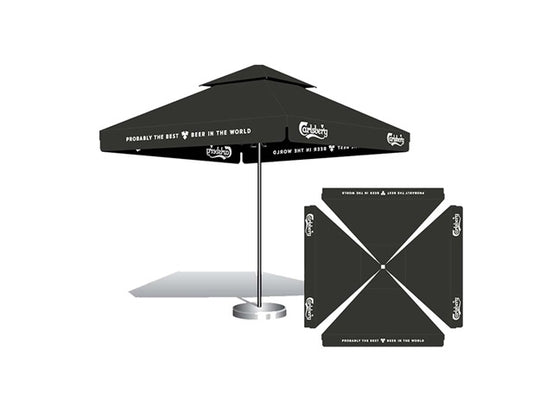 Carlsberg parasol 3x3m - sort