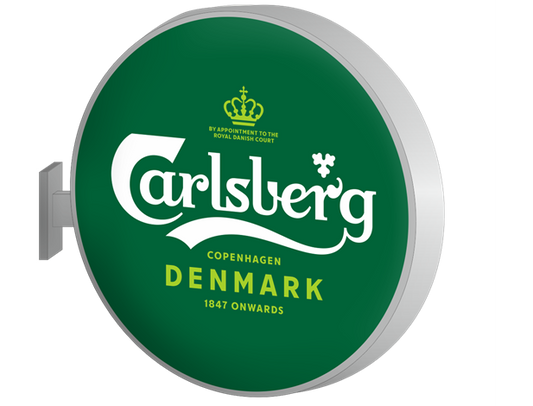 Carlsberg udendørs LED lysskilt - Ø65 cm