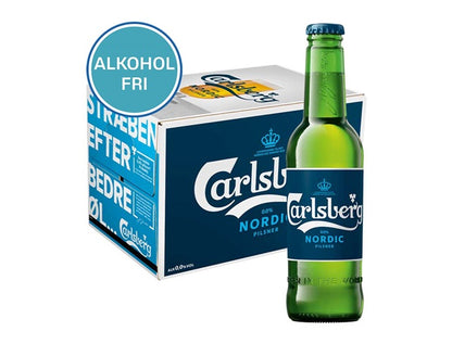 Carlsberg Nordic Pilsner 0,0 33 cl flaske, 24 stk