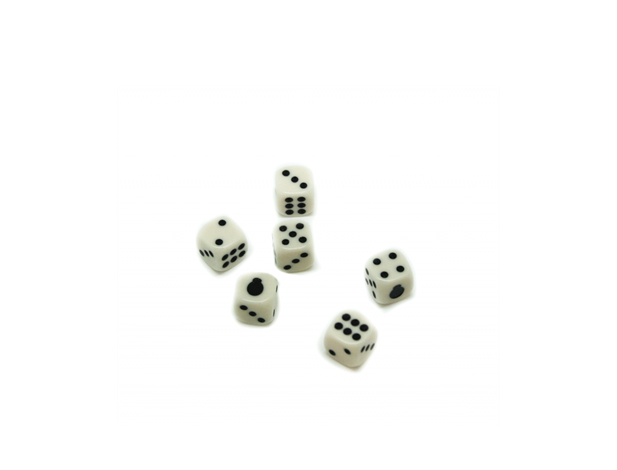 6 terninger med urmager