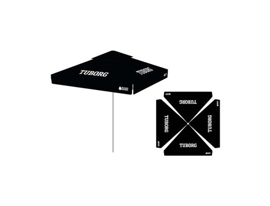 Tuborg parasol 3x3m - Sort